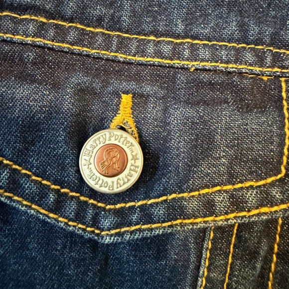 Vintage Harry Potter Denim Jacket Youth M (10–12) | Y2K Rhinestone Golden Snitch - Picture 4 of 10